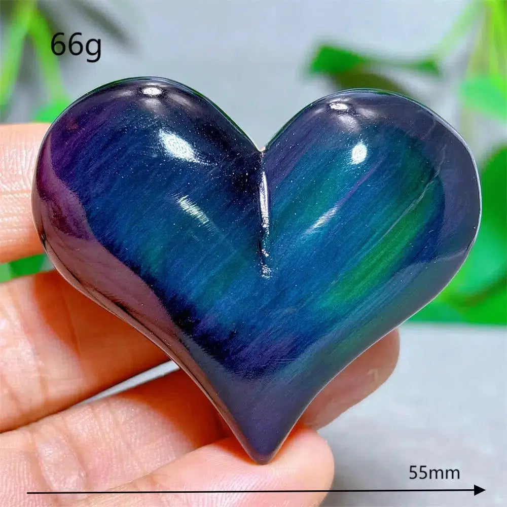 Rainbow Obsidian Heart