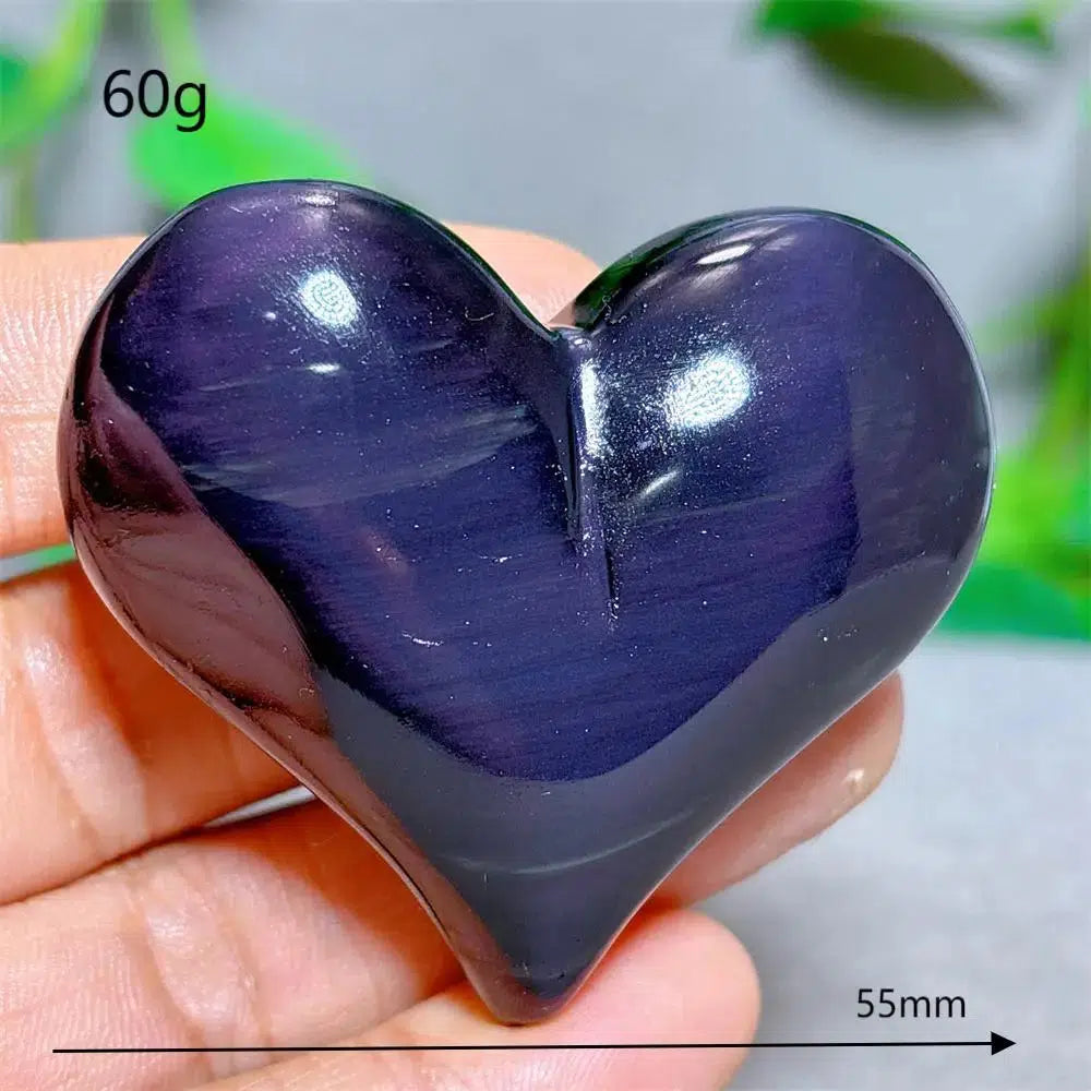 Rainbow Obsidian Heart