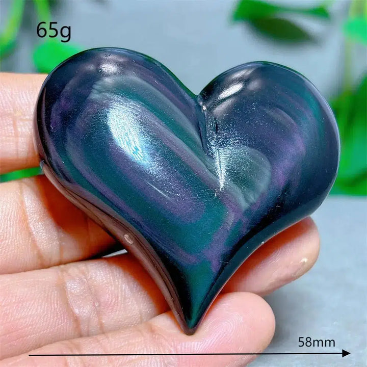 Rainbow Obsidian Heart