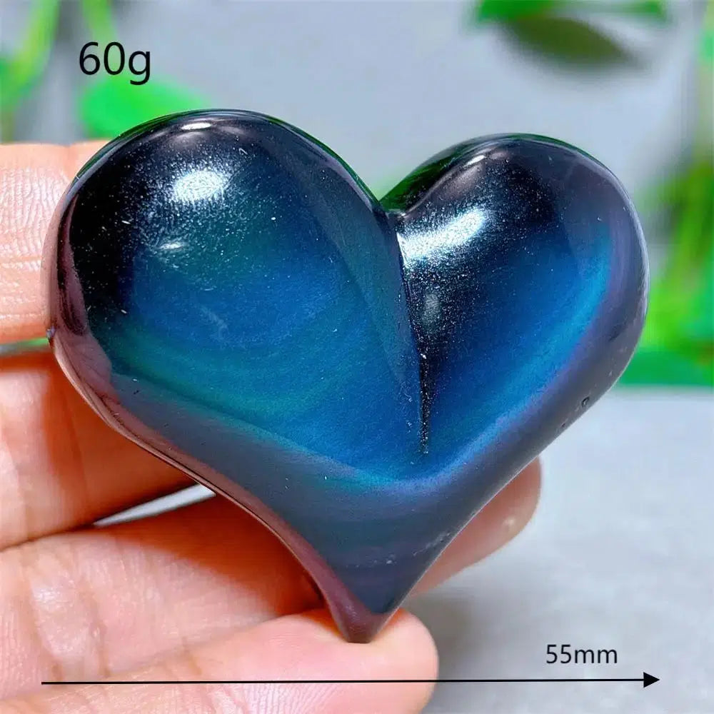 Rainbow Obsidian Heart