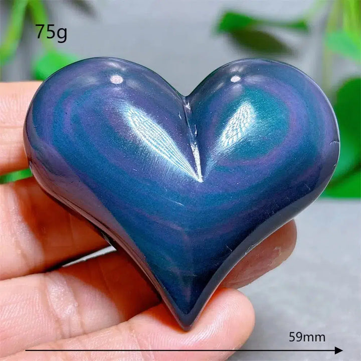 Rainbow Obsidian Heart