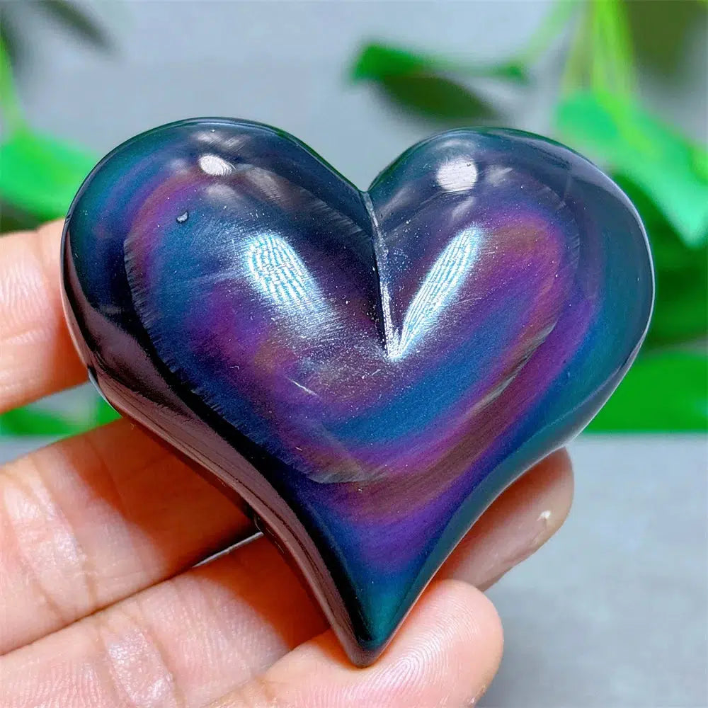 Rainbow Obsidian Heart