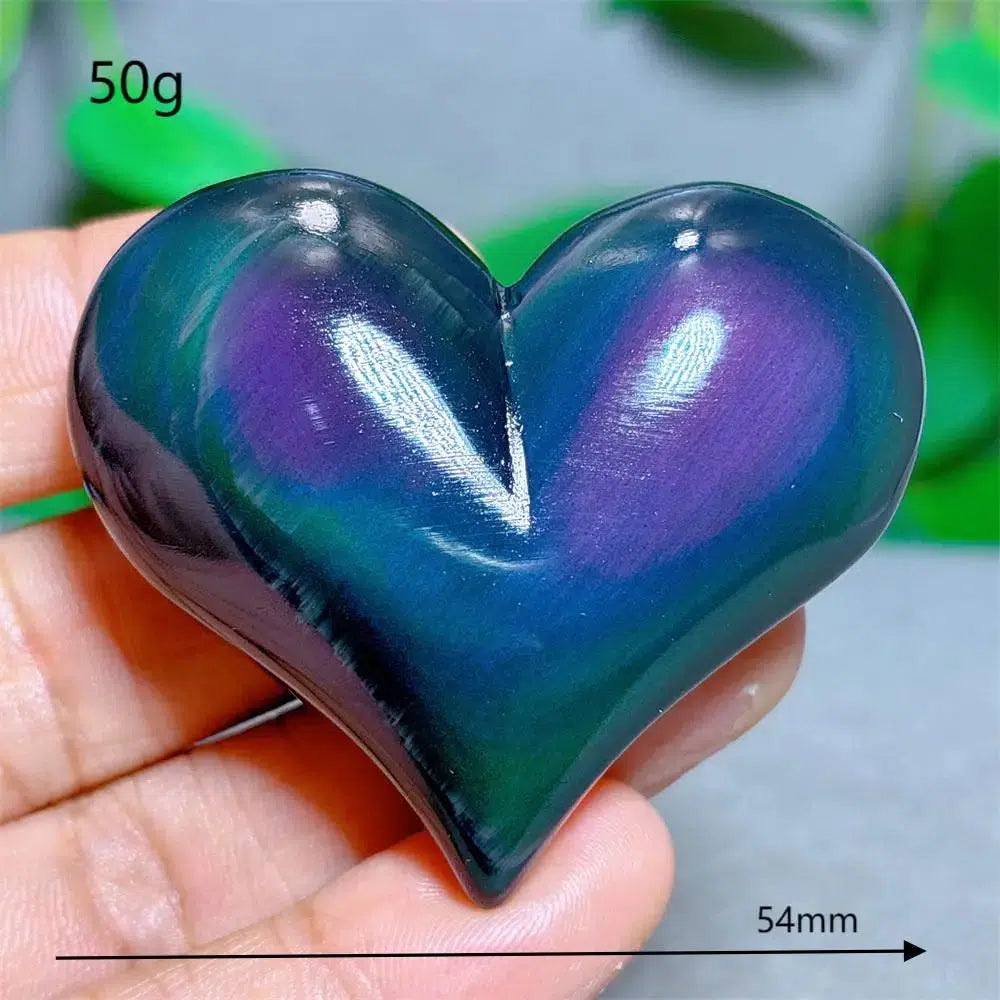 Rainbow Obsidian Heart