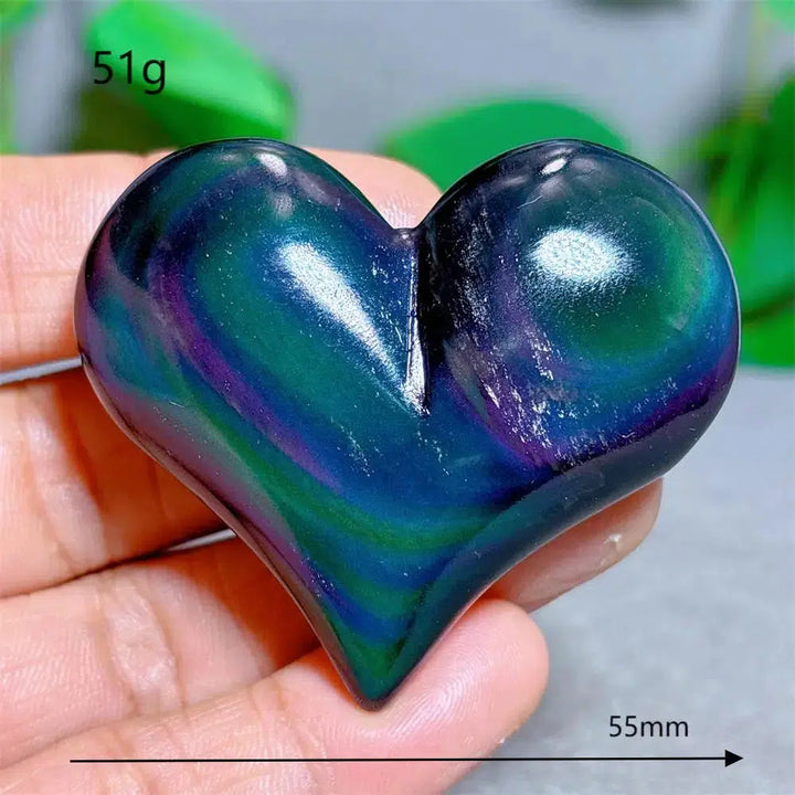 Rainbow Obsidian Heart