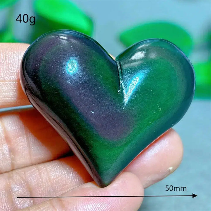 Rainbow Obsidian Heart