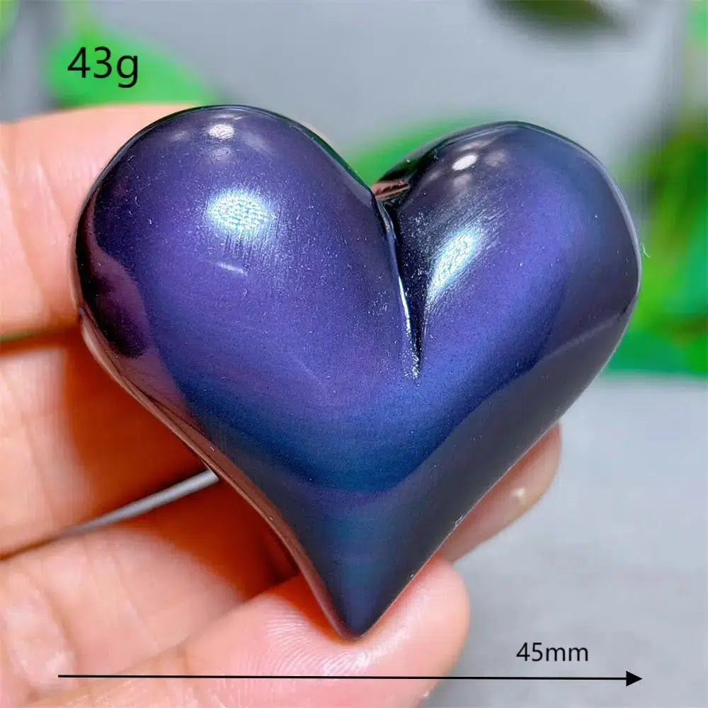 Rainbow Obsidian Heart