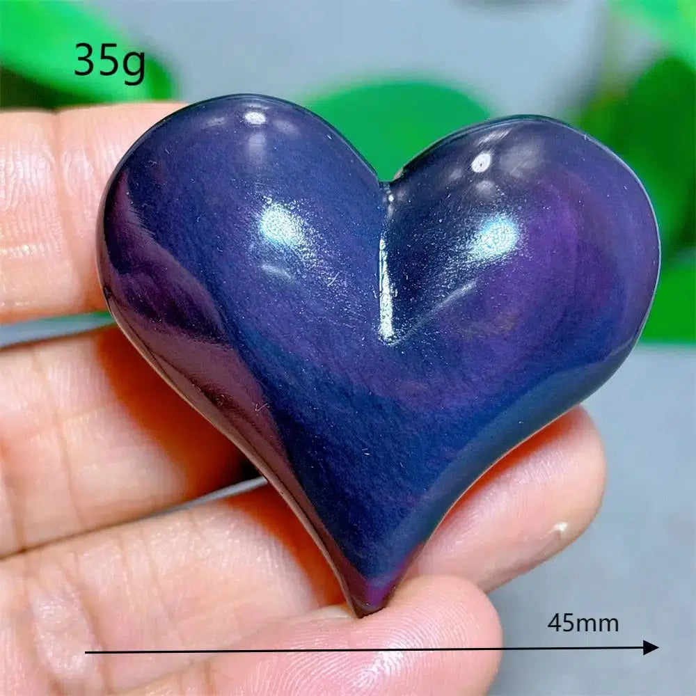 Rainbow Obsidian Heart