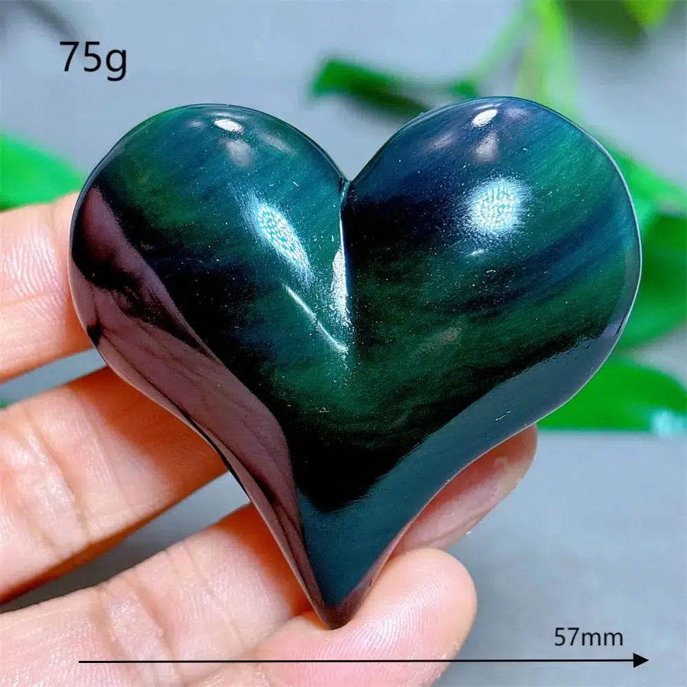 Rainbow Obsidian Heart