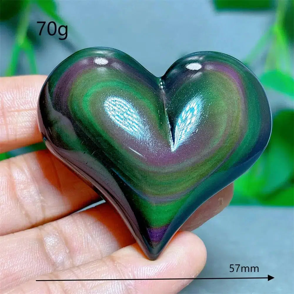 Rainbow Obsidian Heart