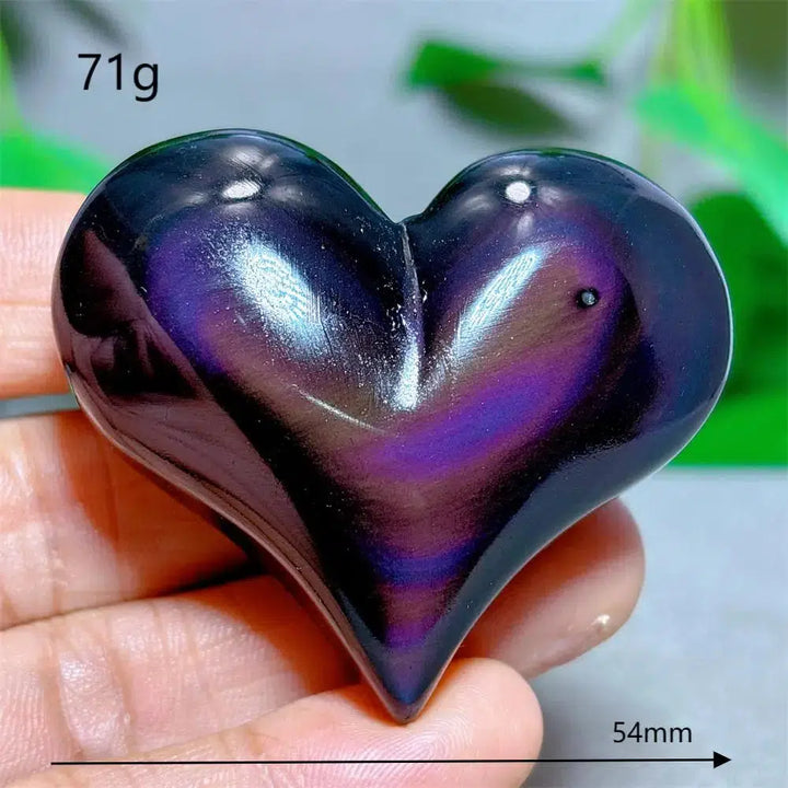 Rainbow Obsidian Heart