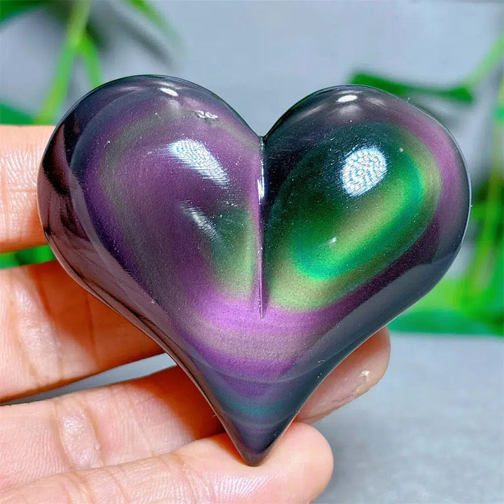 Rainbow Obsidian Heart