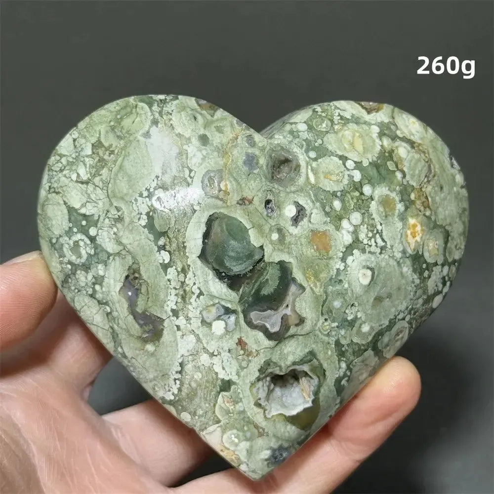 Rainforest Jasper Heart Healing Crystal-Hearts-Ali-Rainforest Jasper-30 260g-Crystal Destiny