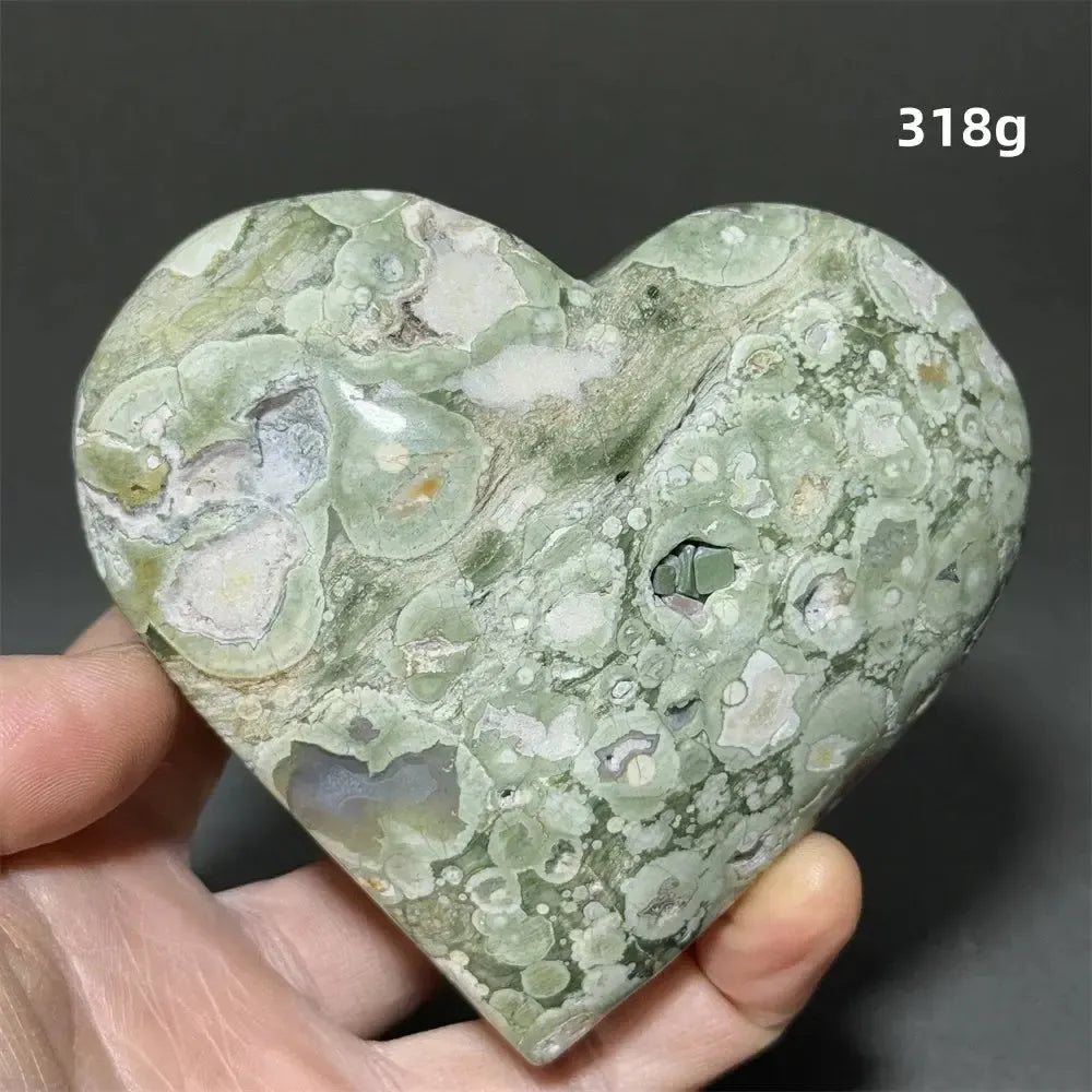 Rainforest Jasper Heart Healing Crystal-Hearts-Ali-Rainforest Jasper-33 318g-Crystal Destiny