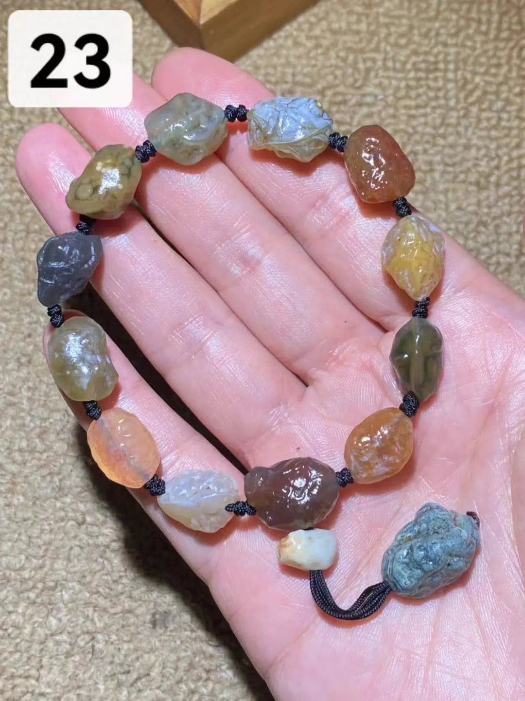 Rare Gobi Agate Natural Rough Stone Bracelet