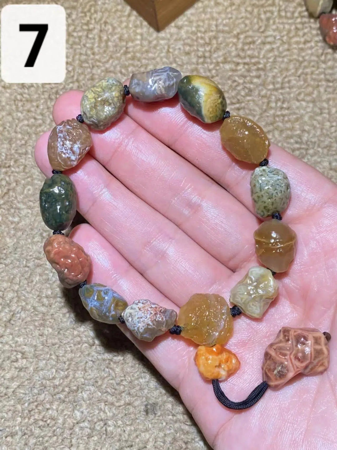 Rare Gobi Agate Natural Rough Stone Bracelet