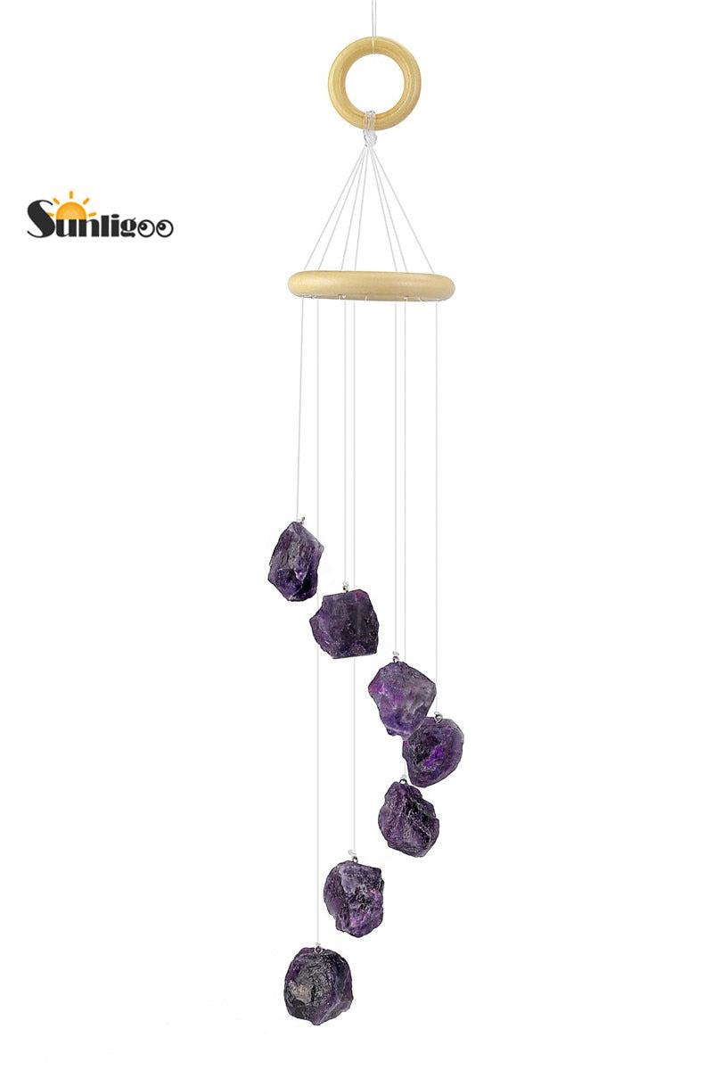 Raw Amethyst Crystal Windchime