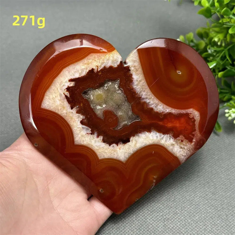 Red Agate Crystal Heart