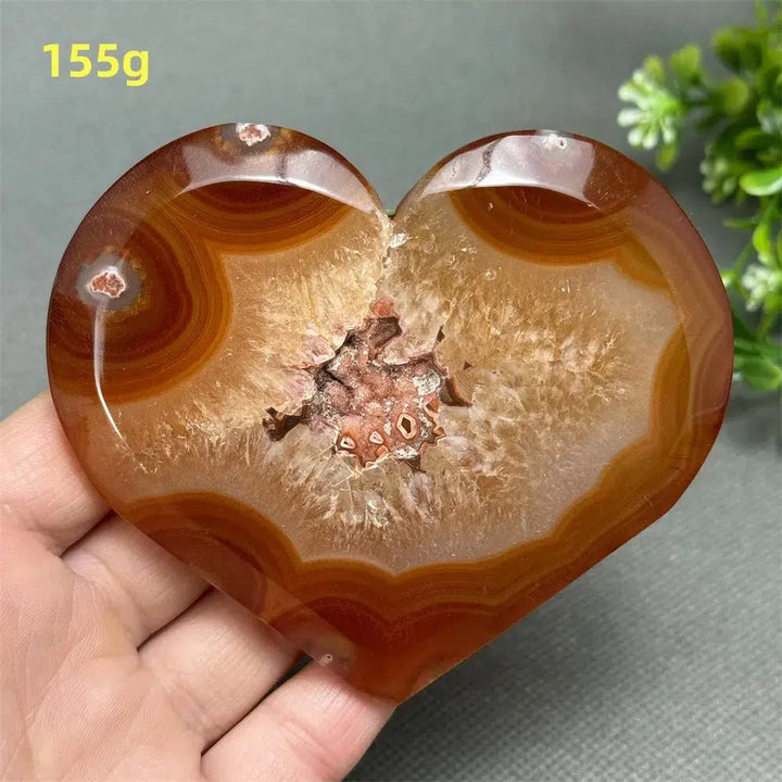 Red Agate Crystal Heart