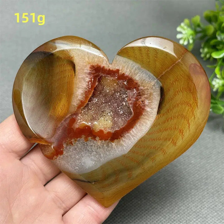 Red Agate Crystal Heart