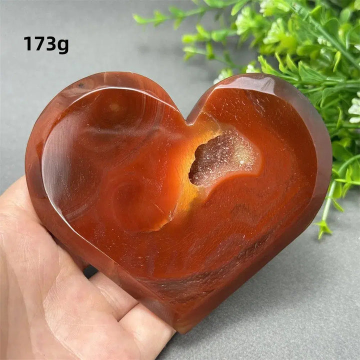 Red Agate Crystal Heart