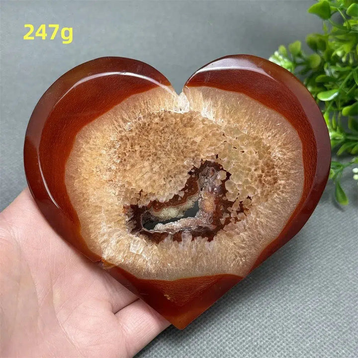 Red Agate Crystal Heart