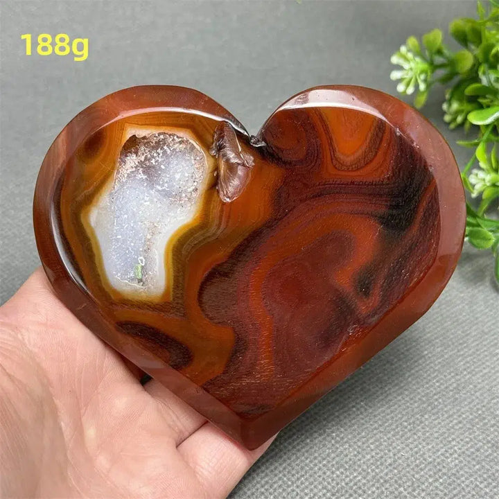 Red Agate Crystal Heart