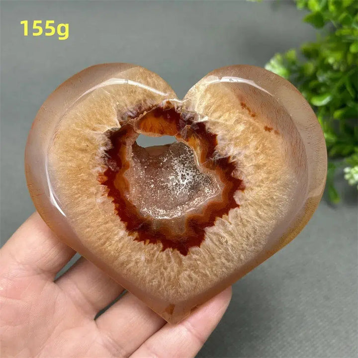 Red Agate Crystal Heart