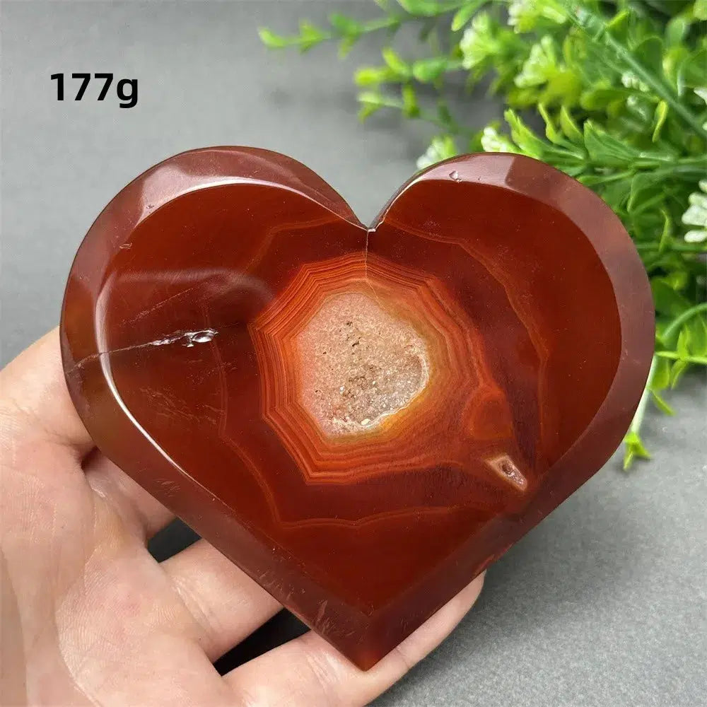 Red Agate Crystal Heart