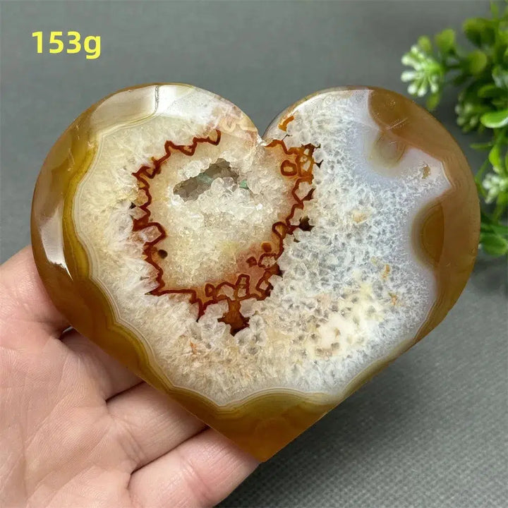 Red Agate Crystal Heart