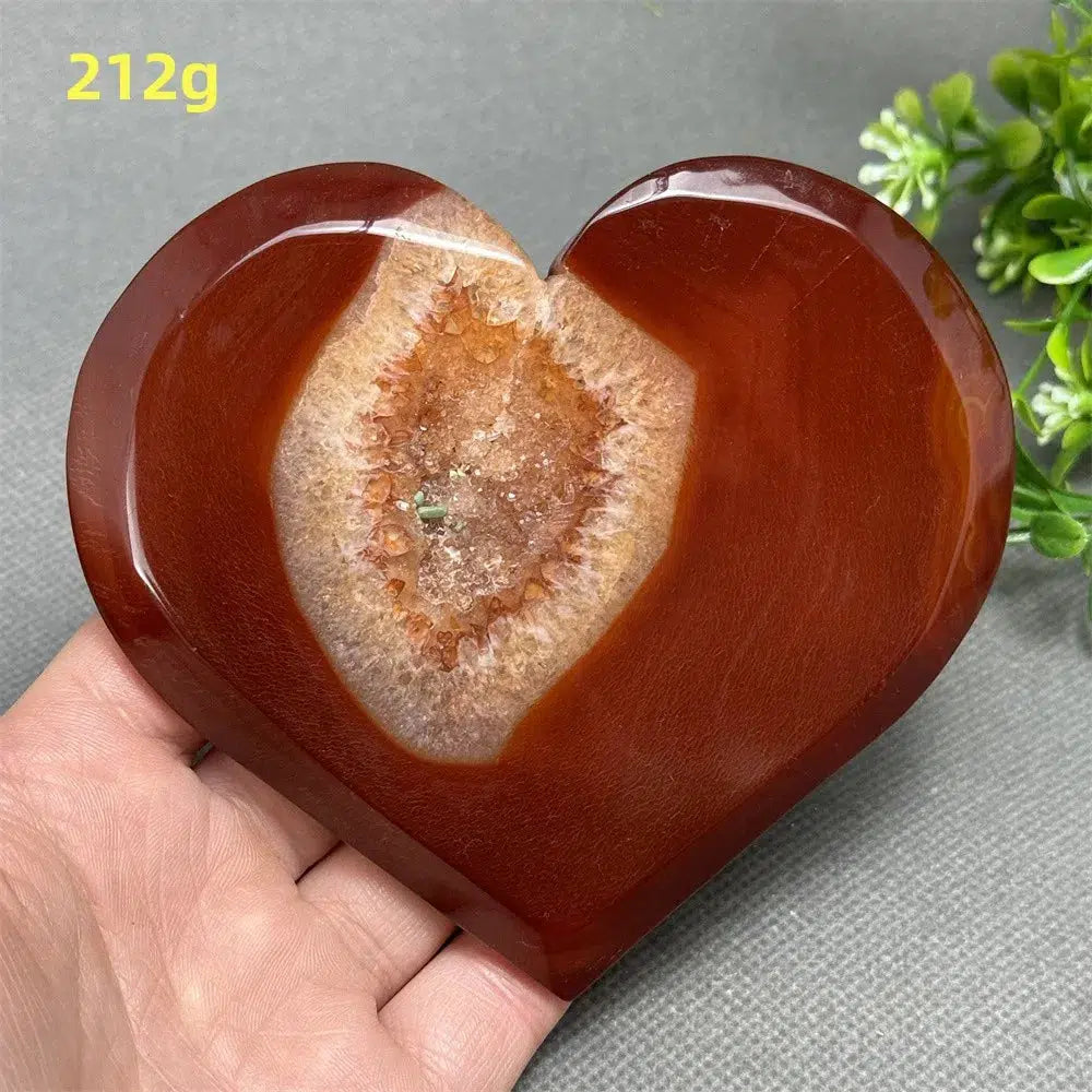 Red Agate Crystal Heart