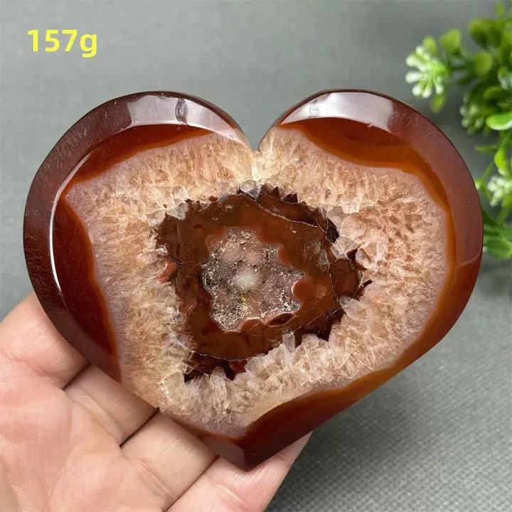 Red Agate Crystal Heart