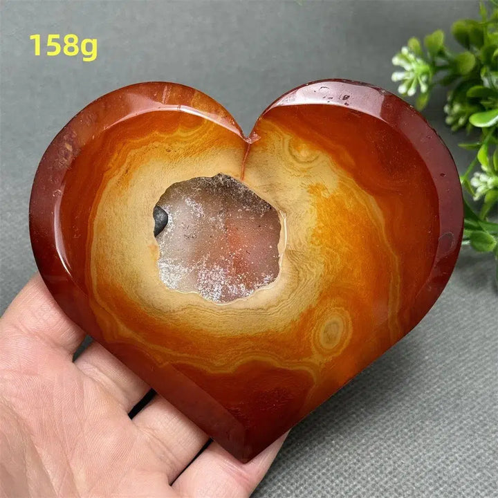 Red Agate Crystal Heart