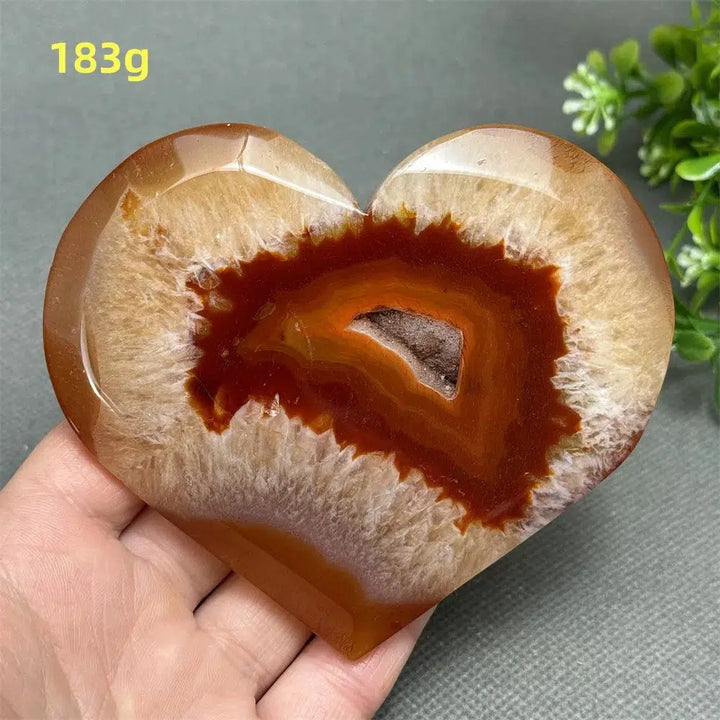 Red Agate Crystal Heart