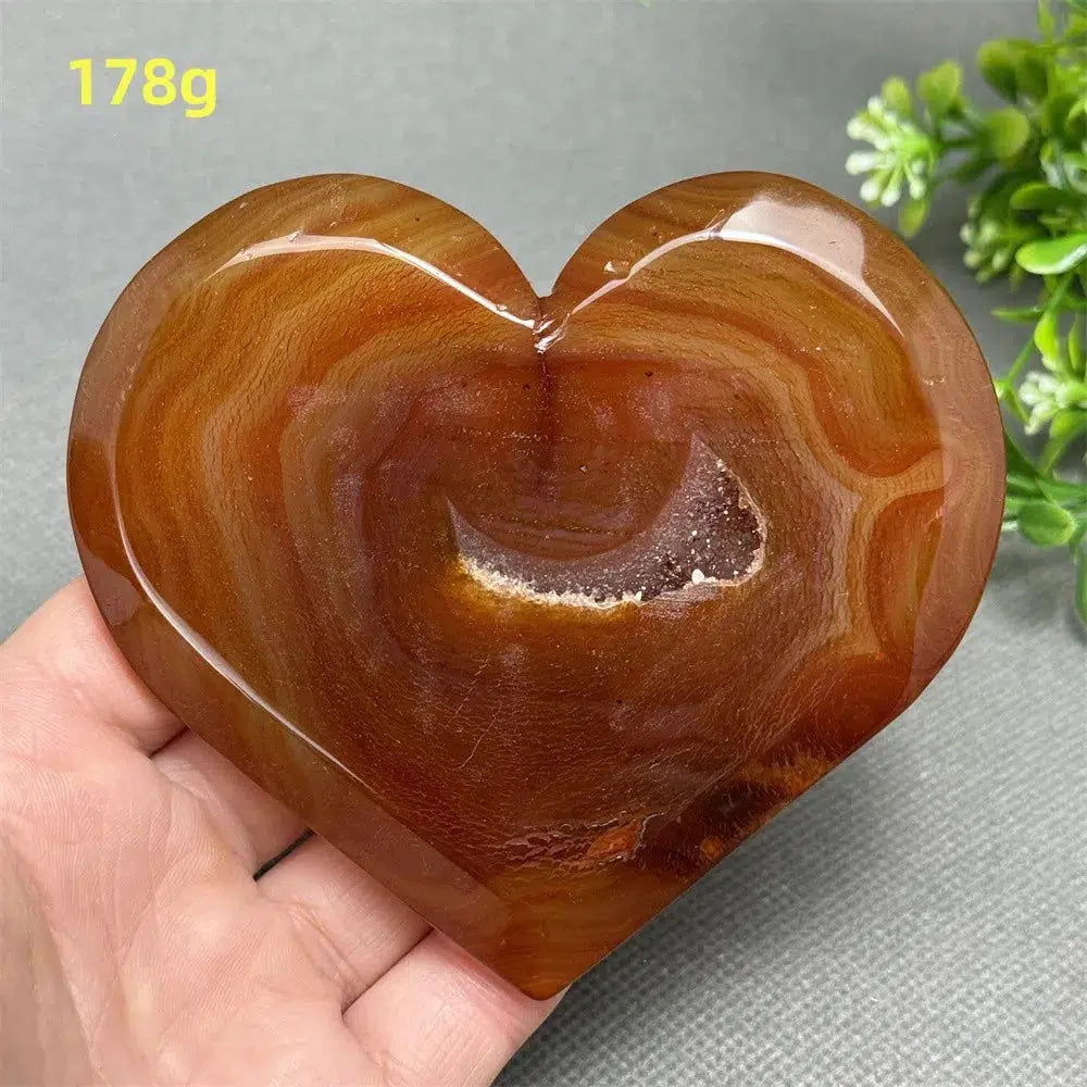 Red Agate Crystal Heart