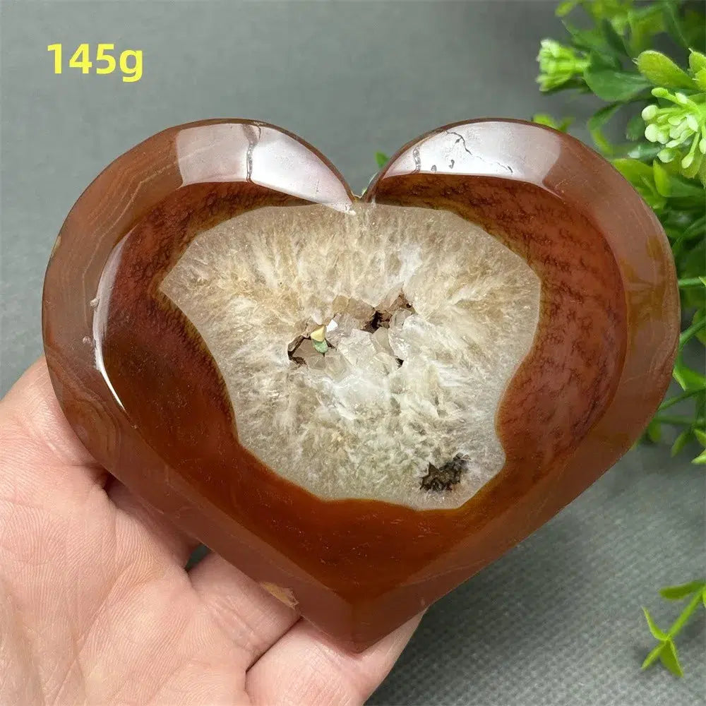 Red Agate Crystal Heart