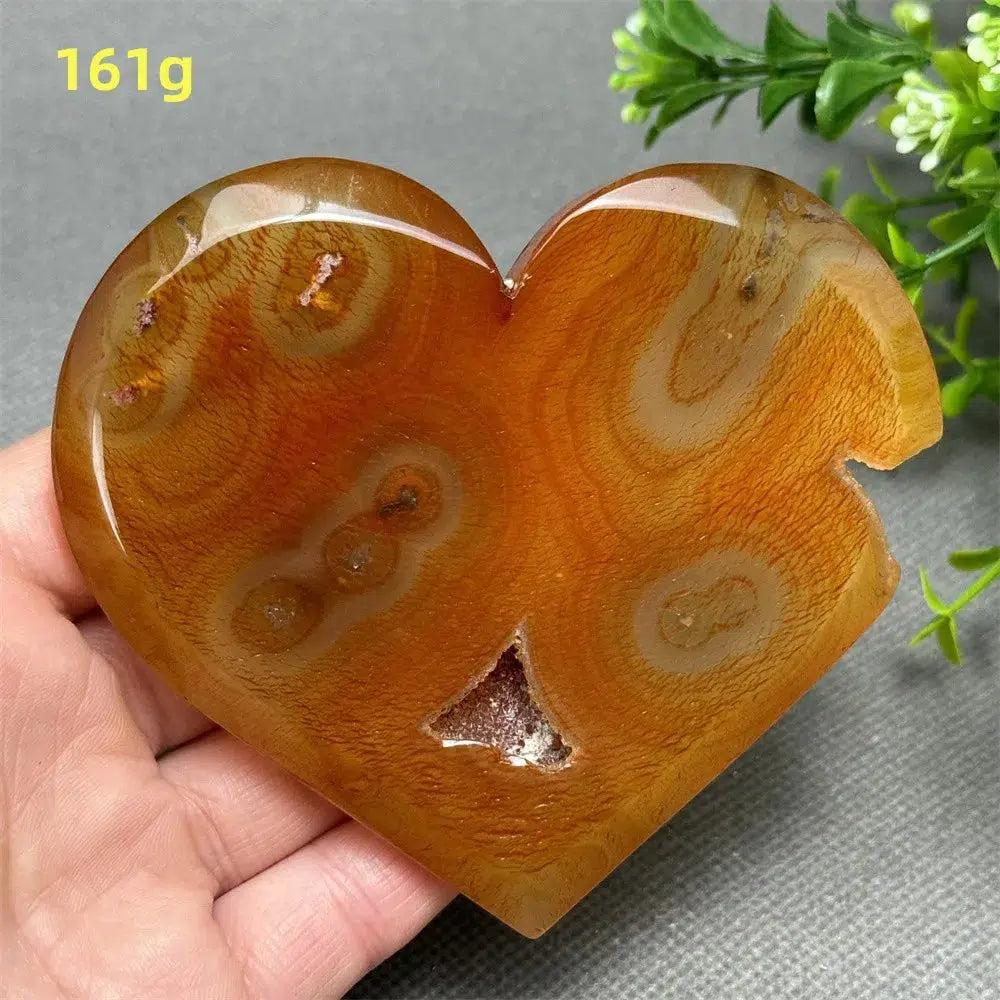 Red Agate Crystal Heart