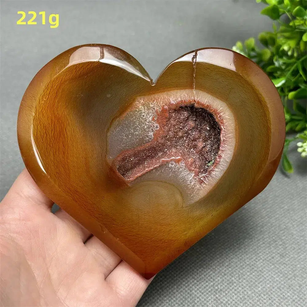 Red Agate Crystal Heart