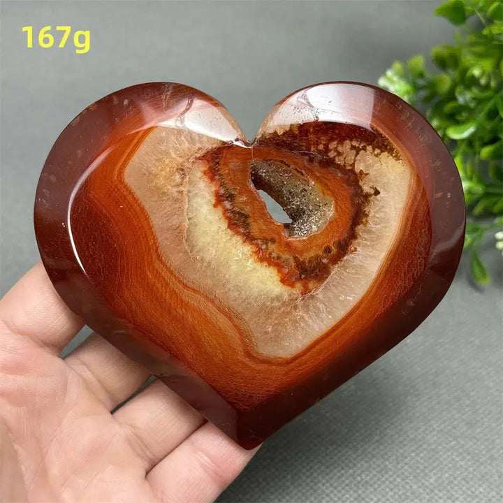 Red Agate Crystal Heart