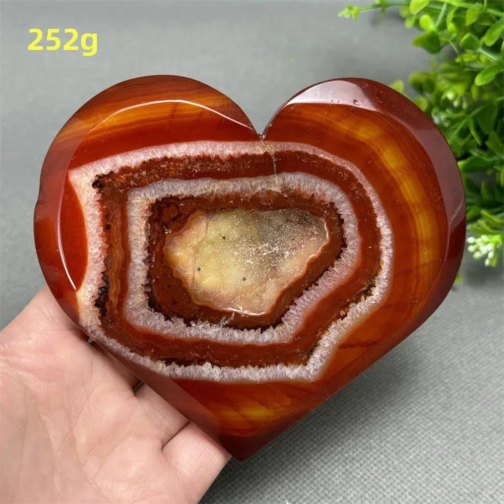 Red Agate Crystal Heart