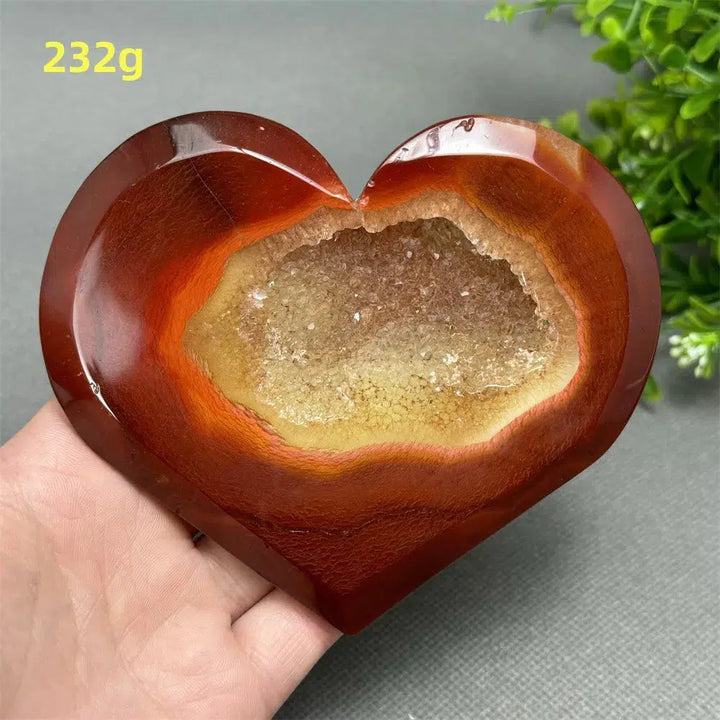 Red Agate Crystal Heart