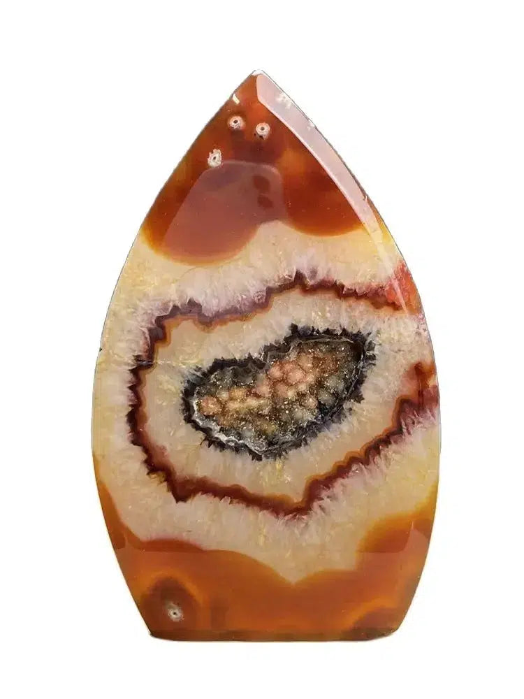 Red Agate Druzy Flame Freeform