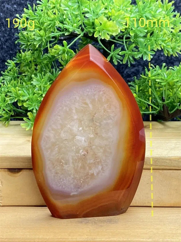 Red Agate Druzy Flame Freeform