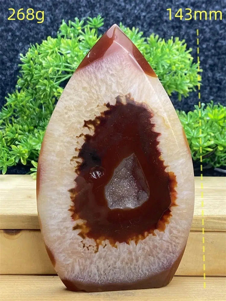 Red Agate Druzy Flame Freeform