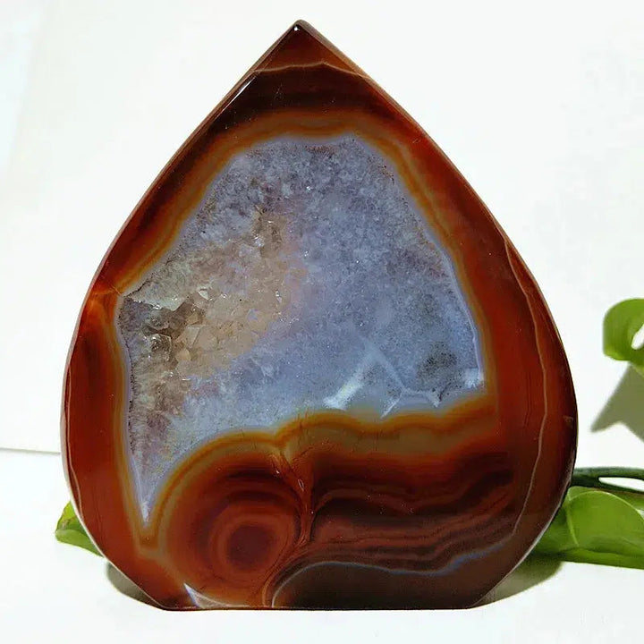 Red Agate Druzy Geode Freeform Torch