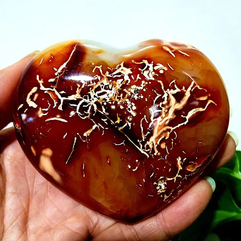 Red Agate Druzy Heart