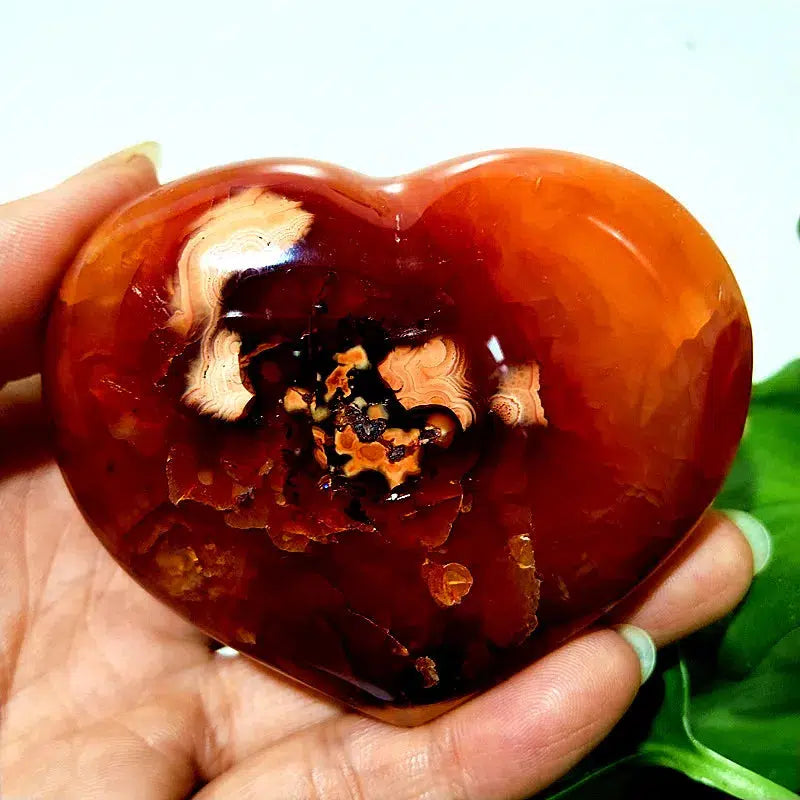 Red Agate Druzy Heart