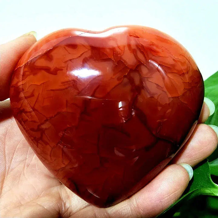 Red Agate Druzy Heart