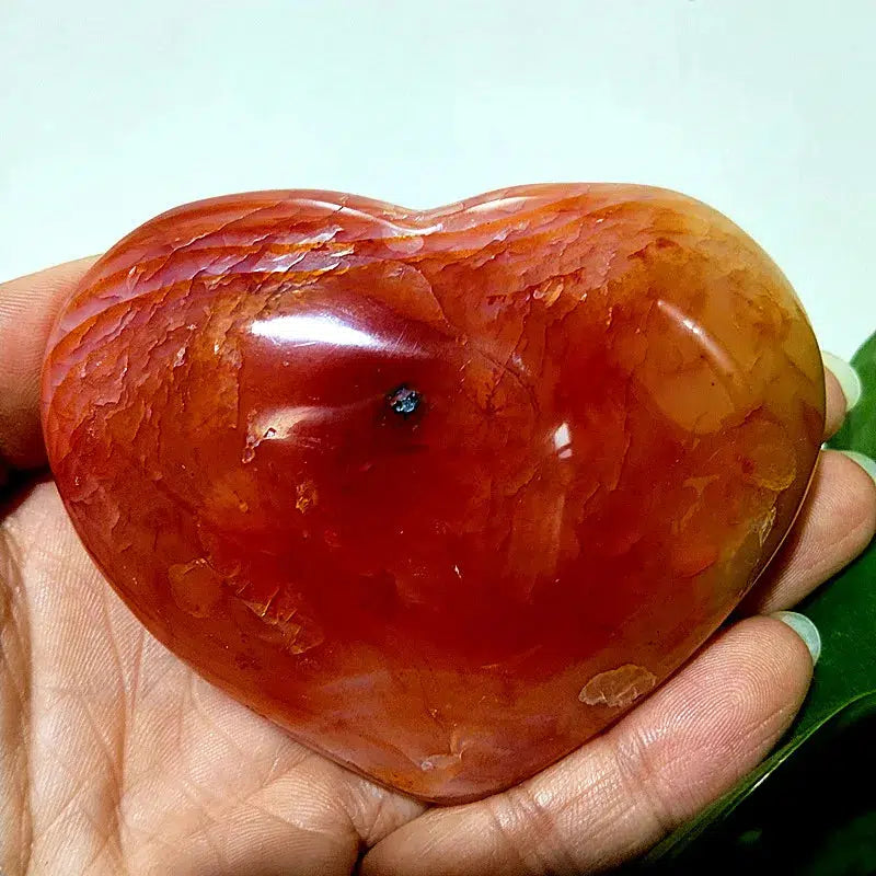 Red Agate Druzy Heart