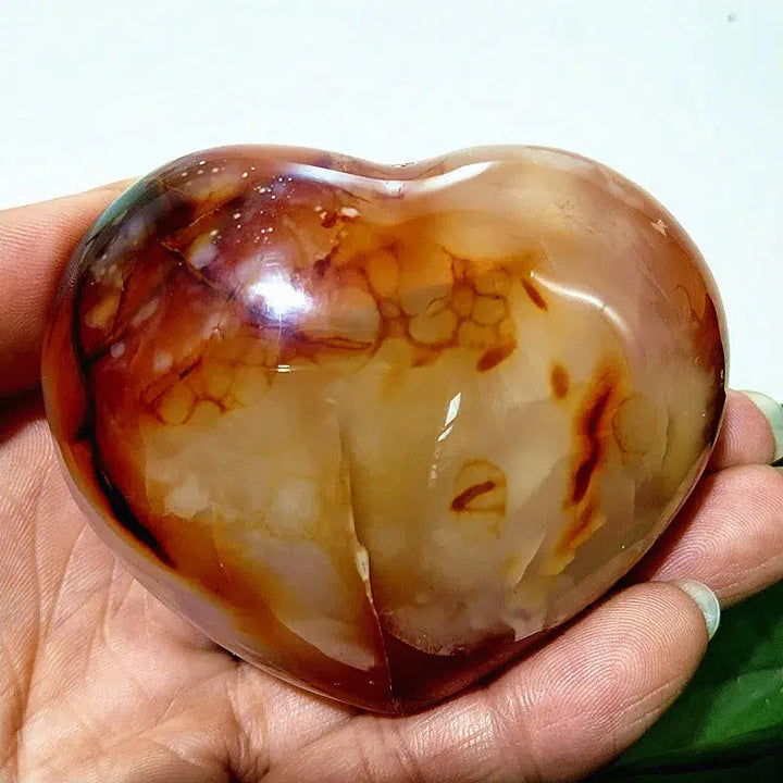 Red Agate Druzy Heart