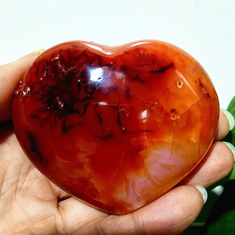 Red Agate Druzy Heart